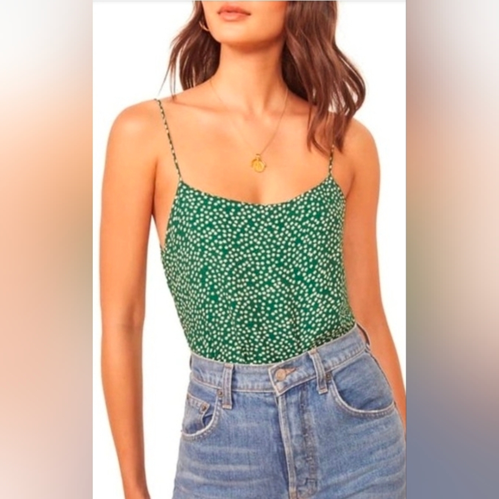 Reformation Floral Cami Green XL
